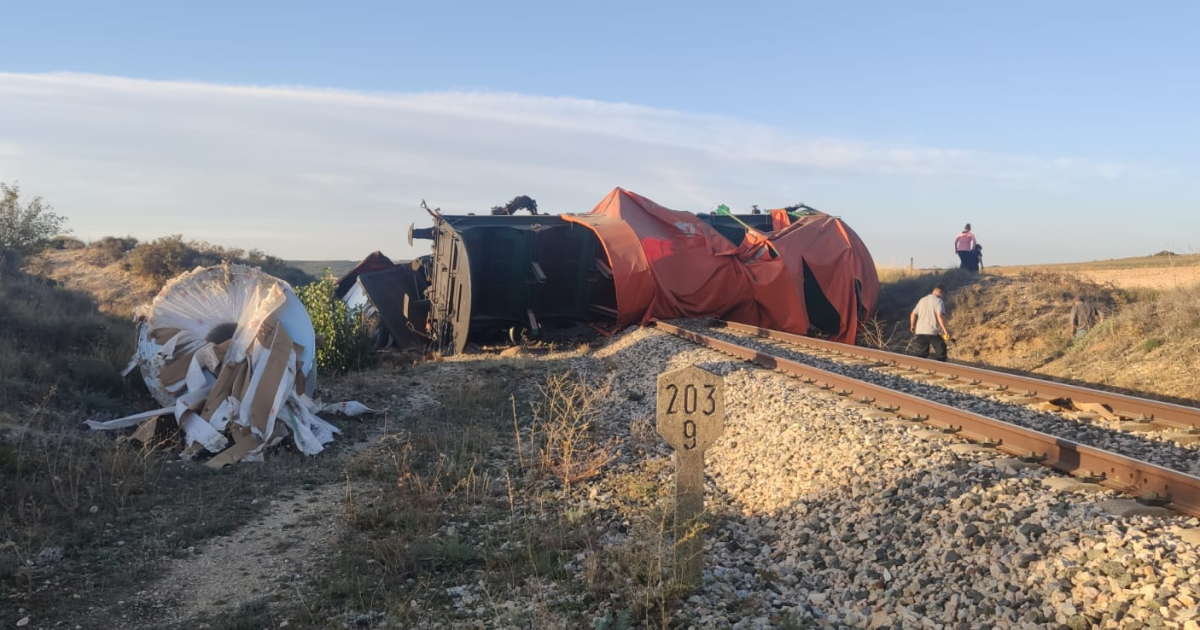 Adif restablece el tráfico en el Directo tras descarrilar un tren en Gumiel de Izán