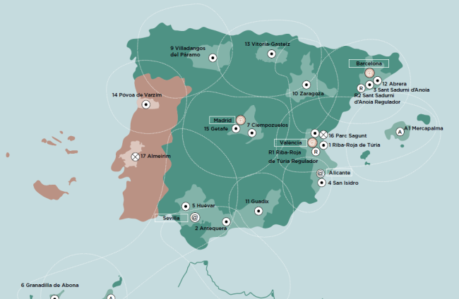 La red logística de Mercadona cuenta con nodos que extienden sus zonas de actuación por toda España.