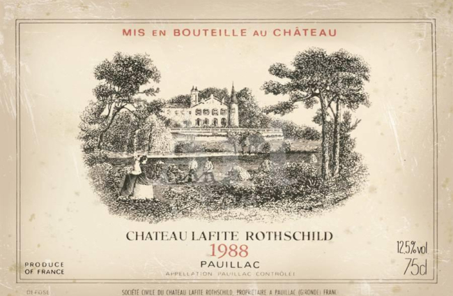 Imagen de una etiqueta elaborada por Château Lafite Rothschild