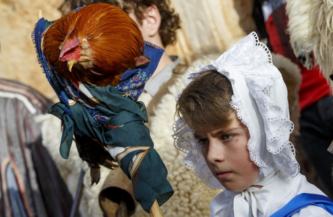 El Rey de Mecerreyes con su gallo. SANTI OTERO