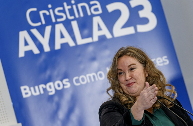 Cristina Ayala, durante la presentación de su candidatura a la Alcaldía de Burgos. SANTI OTERO