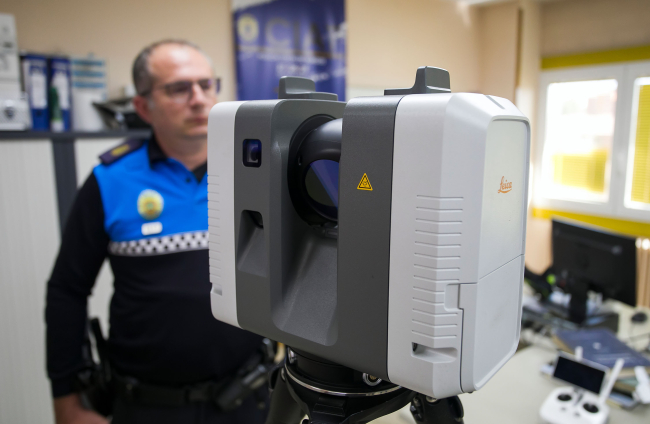 Imagen del escáner láser que utiliza la Unidad de Reconstrucción de Accidentes.