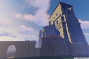 Imagen de la iglesia de Villamron en Minecraft.