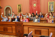 Concejales socialistas durante un Pleno del Ayuntamiento de Burgos.