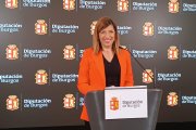 La portavoz del PSOE en la Diputación, Nuria Barrio, en rueda de prensa.