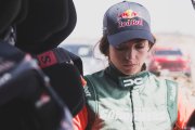 Cristina Gutiérrez, este sábado en Brisha, donde se celebró la primera etapa del rally Dakar.