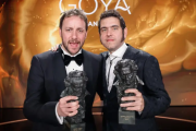Pepe Lorente (izquierda) y Javier Macipe, con sus premios Goya.
