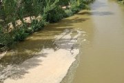 Imagen de la mancha de espuma que ha aparecido en el río Duero a su paso por Aranda