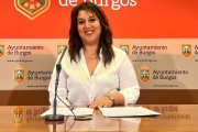 Estrella Paredes (PSOE), en la sala de prensa del Ayuntamiento de Burgos.