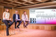 Unamuno, Barbero y navarro en un instante de la presentación de Bienal Burgos.