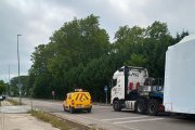 Transporte de mercancías peligrosas en la BU-740, en Miranda de Ebro.
