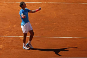 Nadal celebra el pase a la final de Madrid tras derrotar a Berdych.-Foto: AP / PAUL WHITE