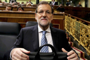 El presidente del Gobierno, Mariano Rajoy, al inicio hoy del pleno del Congreso de los Diputados.-Foto: EFE