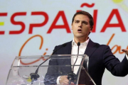 El líder de Ciudadanos, Albert Rivera, durante la presentación de la plataforma ESPAÑA Ciudadana.-J.J. GUILLEN (EFE)