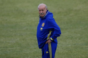 Vicente del Bosque, en un entrenamiento de España en Saint Martin de Re.-AP / MANU FERNÁNDEZ