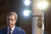 Nigel Farage, en un acto de campaña en Londres este martes.-DPA