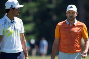 Rafa Cabrera y Sergio García, en la vuelta de prácticas que han compartido antes del Campeonato de la PGA.-USA TODAY / BILL STREICHER
