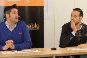 Albano Martínez (director deportivo) y Félix Sancho (presidente), durante una comparecencia pública.-ISRAEL L. MURILLO