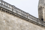 La inscripción se realizó en la fachada en 1938.-ISRAEL L. MURILLO