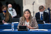 La portavoz municipal del PP, Carolina Blasco, durante un pleno. TOMÁS ALONSO