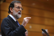 El presidente el Gobierno, Mariano Rajoy, durante el debate del Senado sobre el 155-JUAN MANUEL PRATS