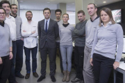 Javier Casero, en el centro, con el equipo de trabajo que ha participado en la creación y desarrollo de CheckingPlan.-RAÚL OCHOA