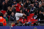 Marcus Rashford celebra su gol ante el Tottenham.-EL PERIÓDICO