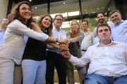 Mercè Conesa, Marta Pascal, Artur Mas, Neus Munté, David Bonvehí y otros miembros de la cúpula del PDC, tras las elecciones internas.-DANNY CAMINAL