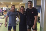 Iván García Rueda, Manolo García y Junior Santana tras la competición.-