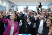 La AfD celebra los resultados obtenido en Sajonia este domingo.-MICHAEL KAPPELER (AFP)
