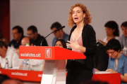 La candidata del PSC a las elecciones generales, Meritxell Batet, interviene ante el consejo nacional del partido.-JOSEP GARCÍA