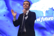 Pablo Casado, durante su discurso en el congreso del PP.-DAVID CASTRO