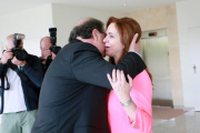 Juan Vicente Herrera y Silvia Clemente conversan al finalizar la reunión del Grupo Parlamentario Popular-Ical