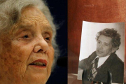 La escritora mexicana Elena Poniatowska junto a una imagen del narrrador Juan José Arreola.-EFE