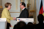 Ángela Merkel y Fracois Hollande-Foto: AP/ THIBAULT CAMUS