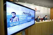 El consejero de Fomento y Medio Ambiente, Juan Carlos Suárez-Quiñones, y el director general de Calidad y Sostenibilidad Ambiental, José Manuel Jiménez, presentan la XI Edición del Festival Músicos en la Naturaleza.-ICAL
