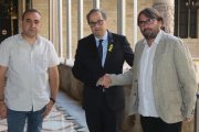 Reunión entre el presidente Quim Torra y los líderes de UGT y CCOO en Catalunya.-DANNY CAMINAL