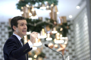 El presidente del PP, Pablo Casado, durante su intervención en Club Siglo XXI.-DAVID CASTRO