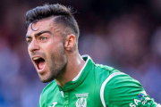 Diego Rico celebra un gol con la camiseta del Leganés.-
