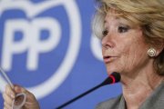Esperanza Aguirre presenta su dimisión en la sede del partido en la calle de Génova.-