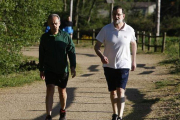 El presidente ha hecho deporte por la Ruta da Pedra e da Auga.-EFE