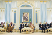 Foto del Rey Salam de Arabia Saudí en un encuentro con el presidente de Chipre Nicos Anastasiades en enero del 2018.-/ AFP / BANDAR AL-JALOUD