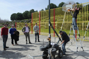 Lacalle e Ibáñez supervisaron la inspección del parque deportivo.-ISRAEL L. MURILLO