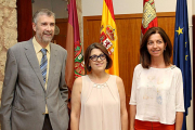 Manuel Pérez Mateos, Anna María Papini y Elena Vicente.-ECB