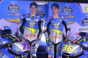 Àlex Márquez y Joan Mir, en la presentacoón hoy del equipo Estrella Galicia 0.0-Marc Vds.-EMILIO PÉREZ DE ROZAS