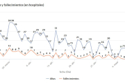 Incremento diario de altas y fallecimientos (en hospitales).