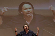 El líder de Podemos, Pablo Iglesias, en un mitin en A Coruña.-Foto: EFE / CABALAR