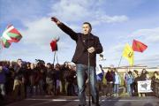 Arnaldo Otegi afirma que su estancia en la prision de Logroño, de donde salió el pasado martes, le ha permitido empatizar con las víctimas del terrorismo-EFE / ABEL ALONSO