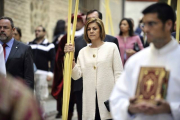 Cospedal, en la procesión del Domingo de Ramos en Toledo.-EFE
