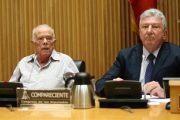 El extesorero del PP, Rosendo Naseiro, en la comisión de investigación sobre las finanzas conservadoras.-JUAN MANUEL PRATS